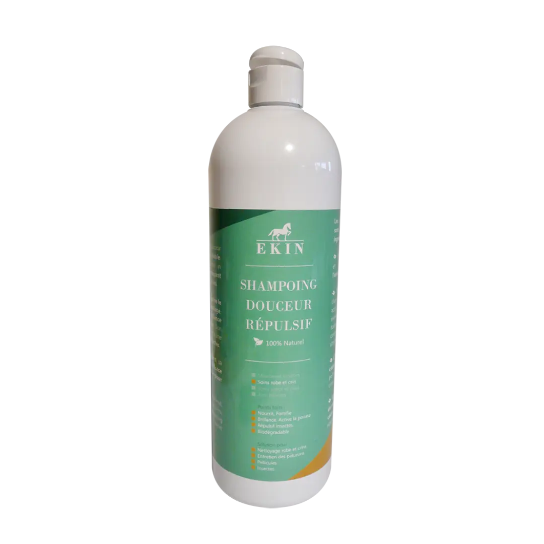 Shampoing douceur menthe Ekin naturel pour laver la robe du cheval