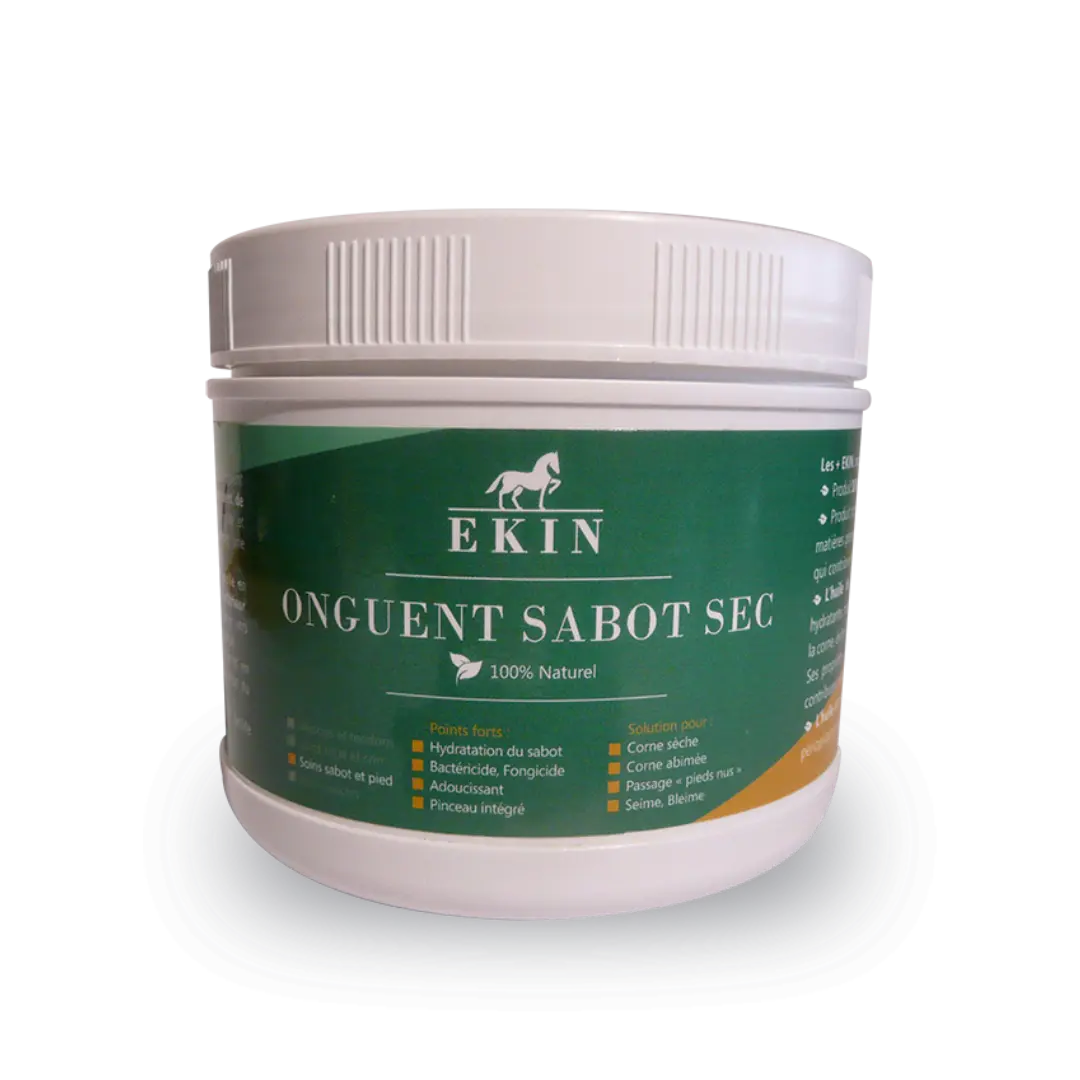 Onguent sabot sec Ekin, graisse sabot cheval naturelle nourris et hydrate