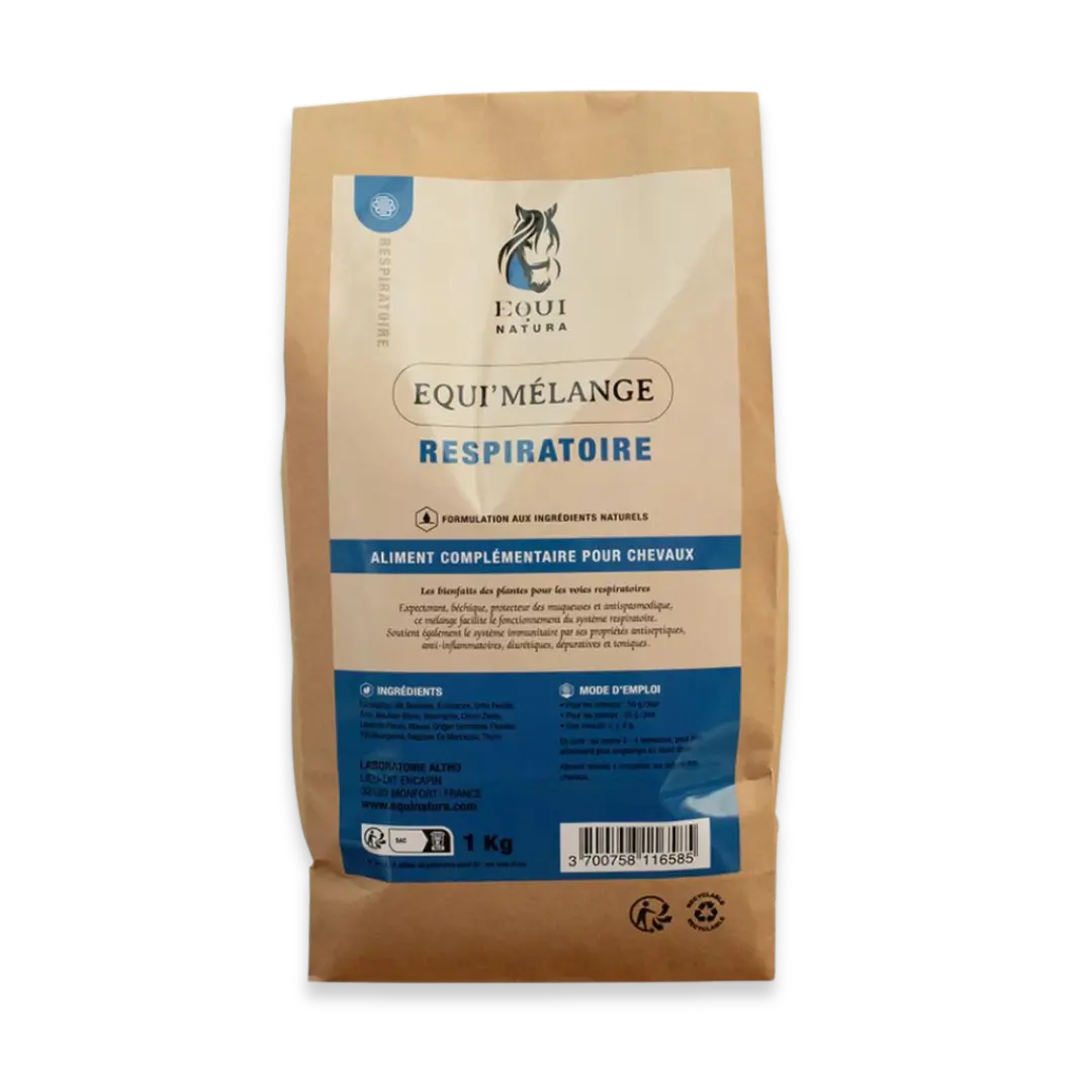 Mélange de plantes pour la respiration du cheval, en cas de toux ou de bronchite