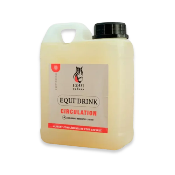 Equi’drink Circulation, complément alimentaire liquide qui favorise la circulation sanguine et lymphatique.