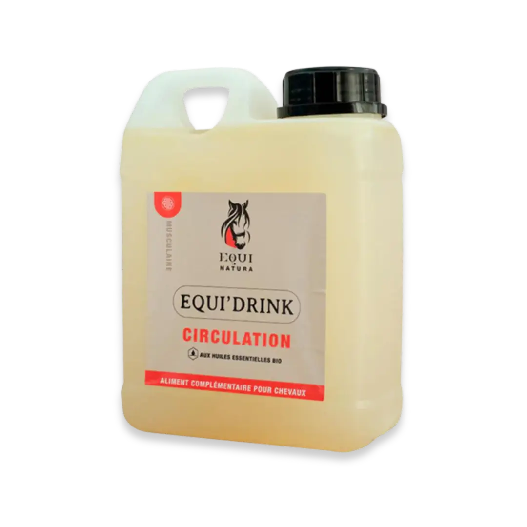 Equi’drink Circulation, complément alimentaire liquide qui favorise la circulation sanguine et lymphatique.