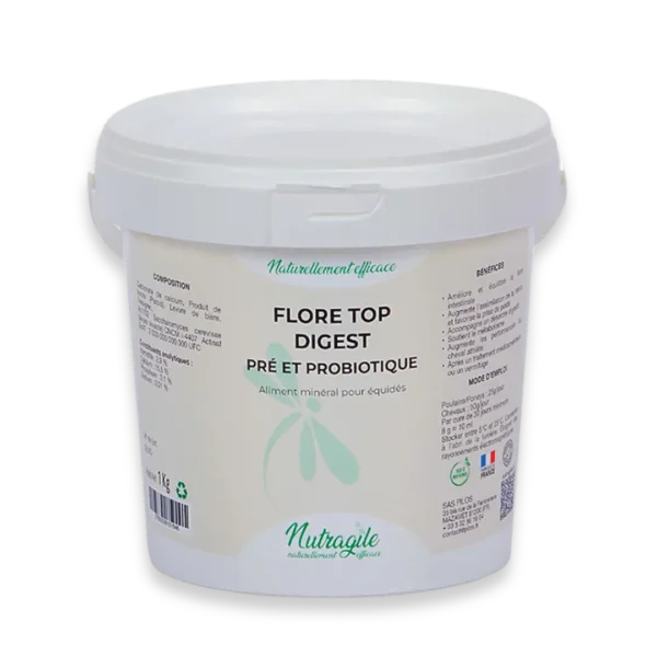 Flore Top Digest renforce l'équilibre de la flore intestinale et apaise les troubles digestifs du cheval.